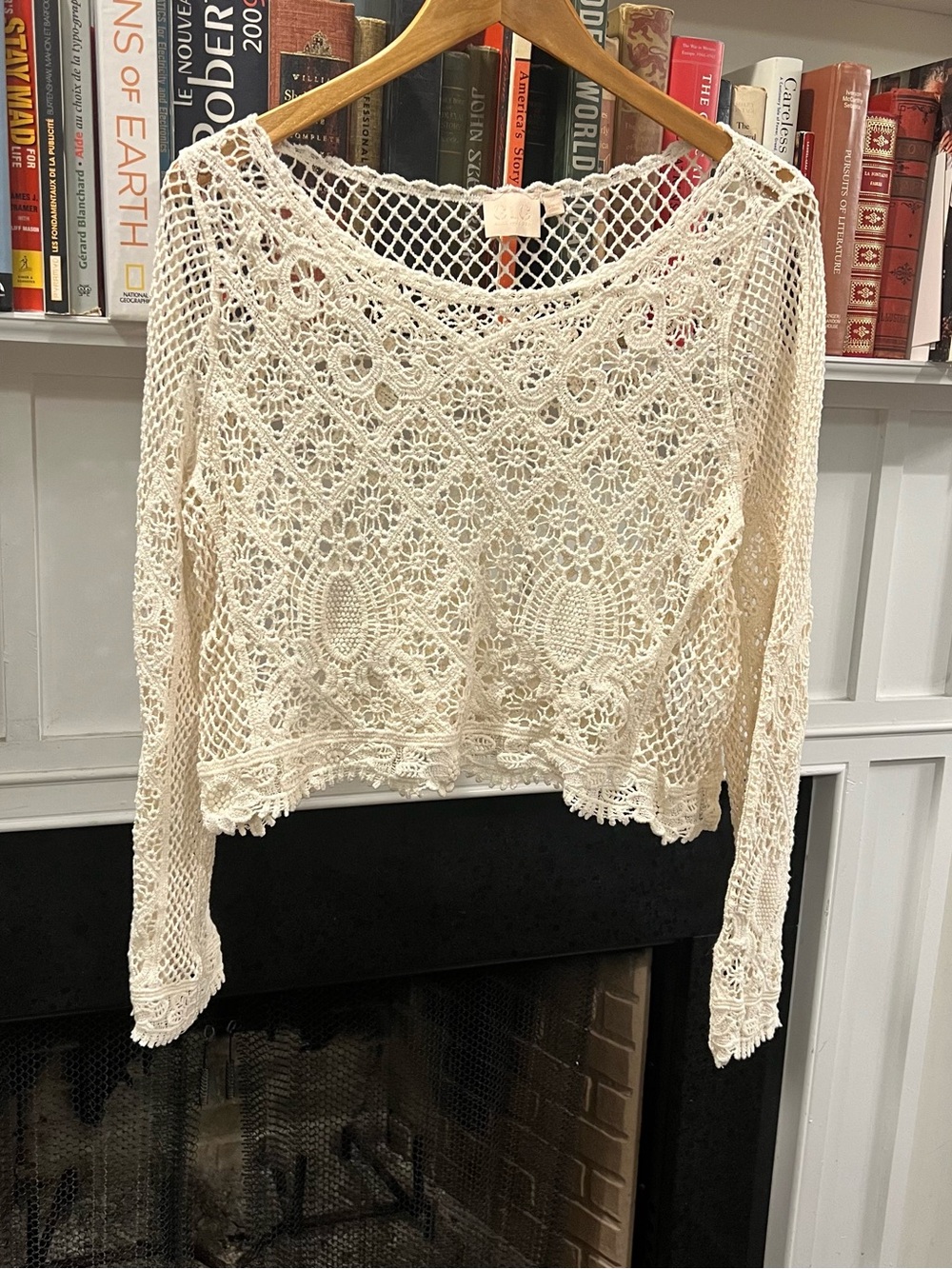 Good Luck Gem Women's Crochet Knit Long Sleeve Top